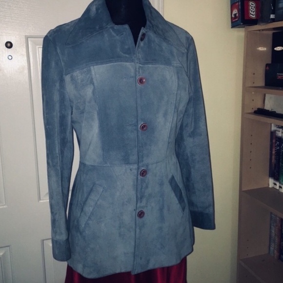 Blue suede jacket - Picture 1 of 5